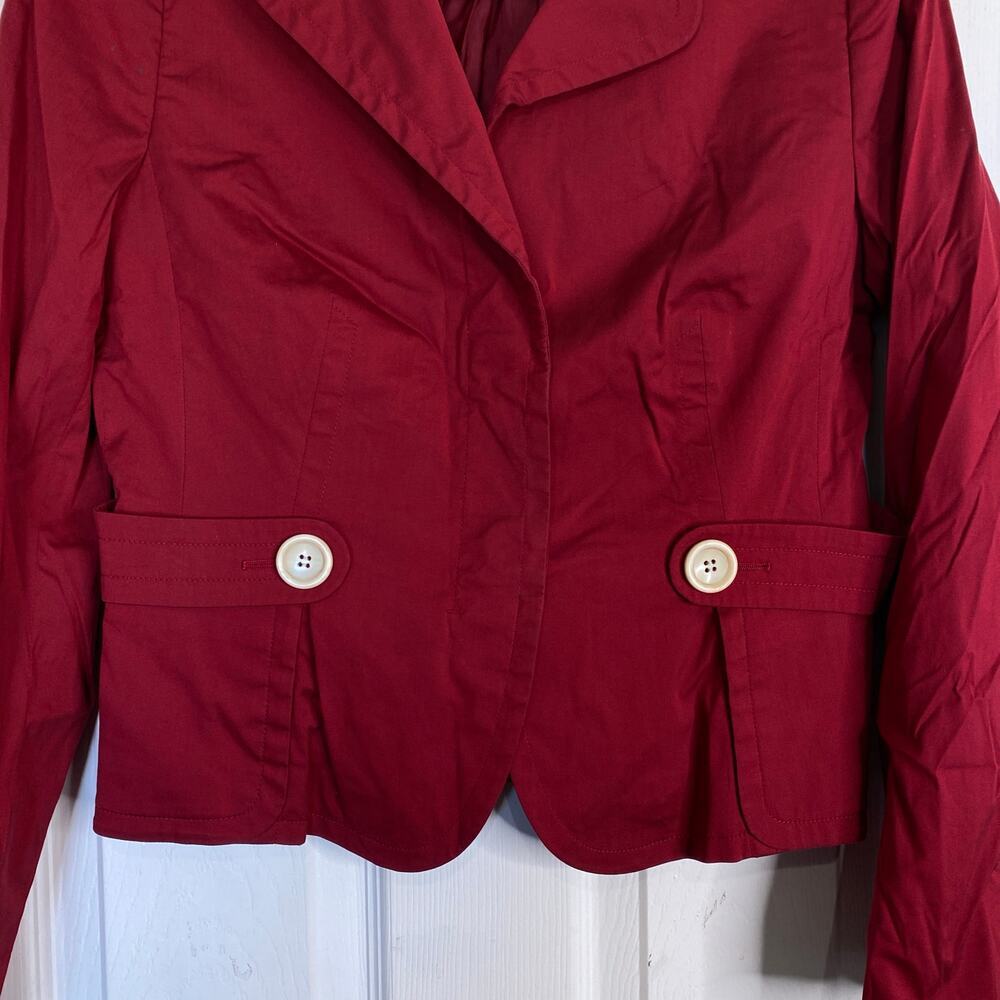 Akris Punto Red Button Down Partial-Lined Blazer … - image 4
